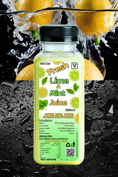 Lime & Mint Energy Flow (500 ml) 6 x Bottles Minimum Order