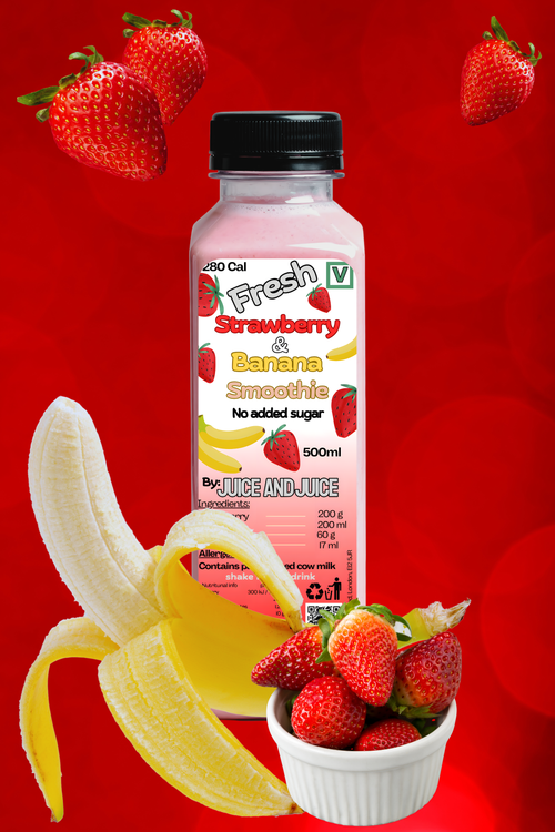 Strawberry, Banana, Milk & Honey Smoothie (500 ml) 6 X Bottles Minimum Order